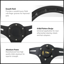Load image into Gallery viewer, Universal 350mm Wood Grain Style Aluminum Steering Wheel Black Center Metallic Black Wood
