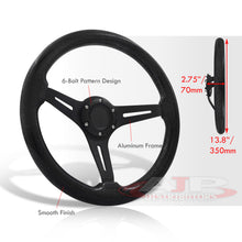 Load image into Gallery viewer, Universal 350mm Wood Grain Style Aluminum Steering Wheel Black Center Metallic Black Wood