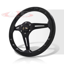 Load image into Gallery viewer, Universal 350mm Wood Grain Style Aluminum Steering Wheel Black Center Metallic Black Wood