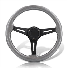 Load image into Gallery viewer, Universal 350mm Wood Grain Style Aluminum Steering Wheel Black Center Metallic Gunmetal Wood