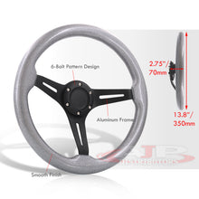 Load image into Gallery viewer, Universal 350mm Wood Grain Style Aluminum Steering Wheel Black Center Metallic Gunmetal Wood