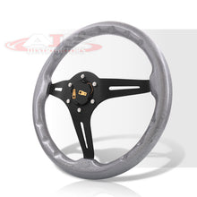 Load image into Gallery viewer, Universal 350mm Wood Grain Style Aluminum Steering Wheel Black Center Metallic Gunmetal Wood