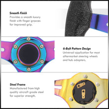 Load image into Gallery viewer, Universal 350mm Wood Grain Style Steel Steering Wheel Neo Chrome Center Metallic Black Wood