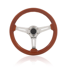 Load image into Gallery viewer, Universal 350mm Heavy Duty Steel Wood Grain Style Steering Wheel Polish Center Light Wood