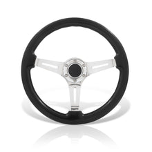 Load image into Gallery viewer, Universal 350mm Heavy Duty Steel Wood Grain Style Steering Wheel Polish Center Black Wood