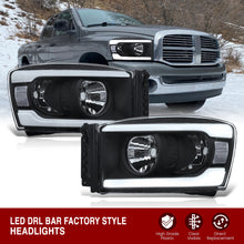 Load image into Gallery viewer, Dodge Ram 1500 2006-2008 / Ram 2500 3500 2006-2009 LED DRL Bar Factory Style Headlights Black Housing Clear Len Clear Reflector