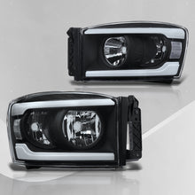 Load image into Gallery viewer, Dodge Ram 1500 2006-2008 / Ram 2500 3500 2006-2009 LED DRL Bar Factory Style Headlights Black Housing Clear Len Clear Reflector
