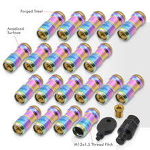 Load image into Gallery viewer, God Snow Lug Nuts M12 x1.25mm Thread pitch Neo Chrome Body Gold Trim (20 Piece +1 Key)