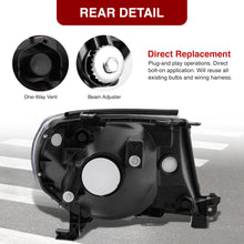 Load image into Gallery viewer, Toyota Tacoma 2005-2011 Factory Style Headlights Chrome Housing Clear Len Clear Reflector