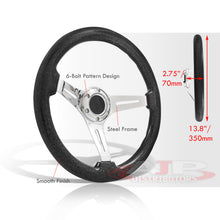 Load image into Gallery viewer, Universal 350mm Heavy Duty Steel Wood Grain Style Steering Wheel Polish Center Metallic Black Wood