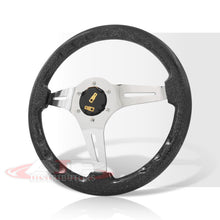 Load image into Gallery viewer, Universal 350mm Heavy Duty Steel Wood Grain Style Steering Wheel Polish Center Metallic Black Wood