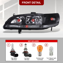 Load image into Gallery viewer, Honda Accord 1998-2002 Factory Style Headlights Black Housing Clear Len Clear Reflector