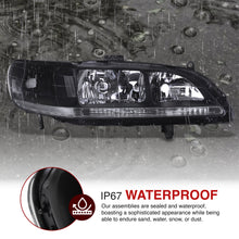 Load image into Gallery viewer, Honda Accord 1998-2002 Factory Style Headlights Black Housing Clear Len Clear Reflector