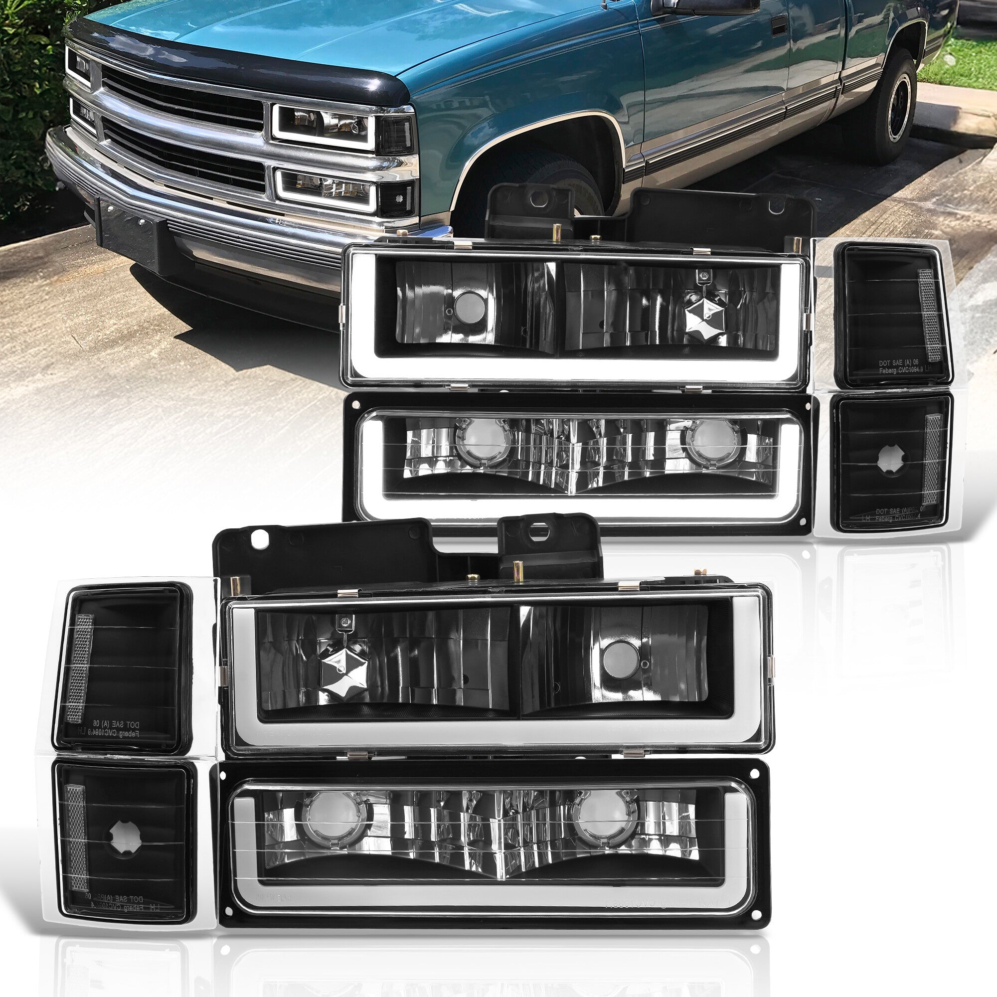 Chevrolet C/K 1500 2500 3500 1994-1998 LED DRL Bar Factory Style