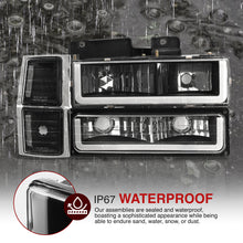 Load image into Gallery viewer, Chevrolet C/K 1500 2500 3500 1994-1998 LED DRL Bar Factory Style Headlights + Bumpers + Corners Black Housing Clear Len Clear Reflector