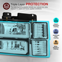 Load image into Gallery viewer, Chevrolet C/K 1500 2500 3500 1994-1998 LED DRL Bar Factory Style Headlights + Bumpers + Corners Chrome Housing Clear Len Clear Reflector