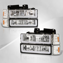 Load image into Gallery viewer, GMC C/K 1500 2500 3500 1994-2000 LED DRL Bar Factory Style Headlights + Bumpers + Corners Chrome Housing Clear Len Amber Reflector
