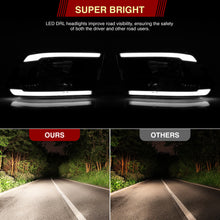 Load image into Gallery viewer, Dodge Ram 1500 2009-2018 / Ram 2500 3500 2010-2018 LED DRL Bar Factory Style Headlights Black Housing Clear Len Clear Reflector (Dual / Quad Models Headlamps Only)