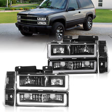 Load image into Gallery viewer, Chevrolet C/K 1500 2500 3500 1988-1993 LED DRL Bar Factory Style Headlights + Bumpers + Corners Black Housing Clear Len Clear Reflector
