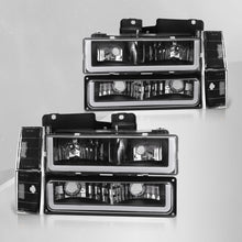 Load image into Gallery viewer, Chevrolet C/K 1500 2500 3500 1988-1993 LED DRL Bar Factory Style Headlights + Bumpers + Corners Chrome Housing Clear Len Clear Reflector