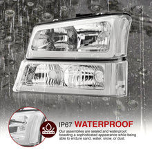 Load image into Gallery viewer, Chevrolet Silverado 2003-2006 LED DRL Bar Factory Style Headlights + Bumpers Chrome Housing Clear Len Clear Reflector