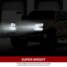 Load image into Gallery viewer, Chevrolet Silverado 2003-2006 LED DRL Bar Factory Style Headlights + Bumpers Chrome Housing Clear Len Clear Reflector