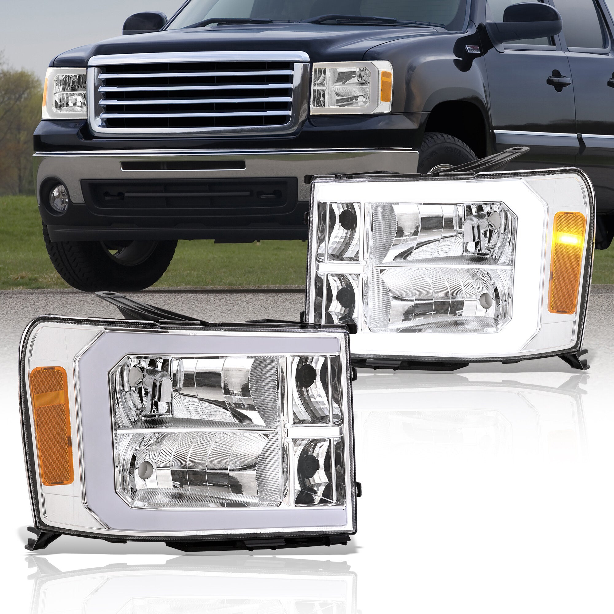 GMC Sierra 1500 2007-2013 / 2500HD 3500HD 2007-2014 LED DRL Bar