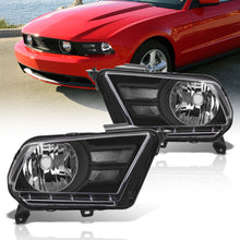Load image into Gallery viewer, Ford Mustang 2010-2014 Factory Style Headlights Black Housing Clear Len Clear Reflector