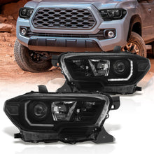 Load image into Gallery viewer, Toyota Tacoma 2016-2023 Factory Style Projector Headlights Black Housing Clear Len Clear Reflector (Models with Factory LED DRL Headlights Only)