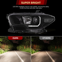 Load image into Gallery viewer, Toyota Tacoma 2016-2023 Factory Style Projector Headlights Black Housing Clear Len Clear Reflector (Models with Factory LED DRL Headlights Only)