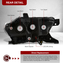 Load image into Gallery viewer, Toyota Tacoma 2016-2023 Factory Style Projector Headlights Chrome Housing Clear Len Clear Reflector (Models with Factory LED DRL Headlights Only)