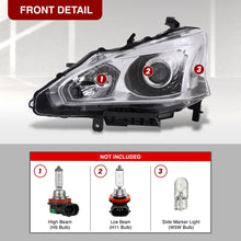 Load image into Gallery viewer, Nissan Altima Sedan 2013-2015 Factory Style Projector Headlights Chrome Housing Clear Len Clear Reflector (Halogen Models Only)