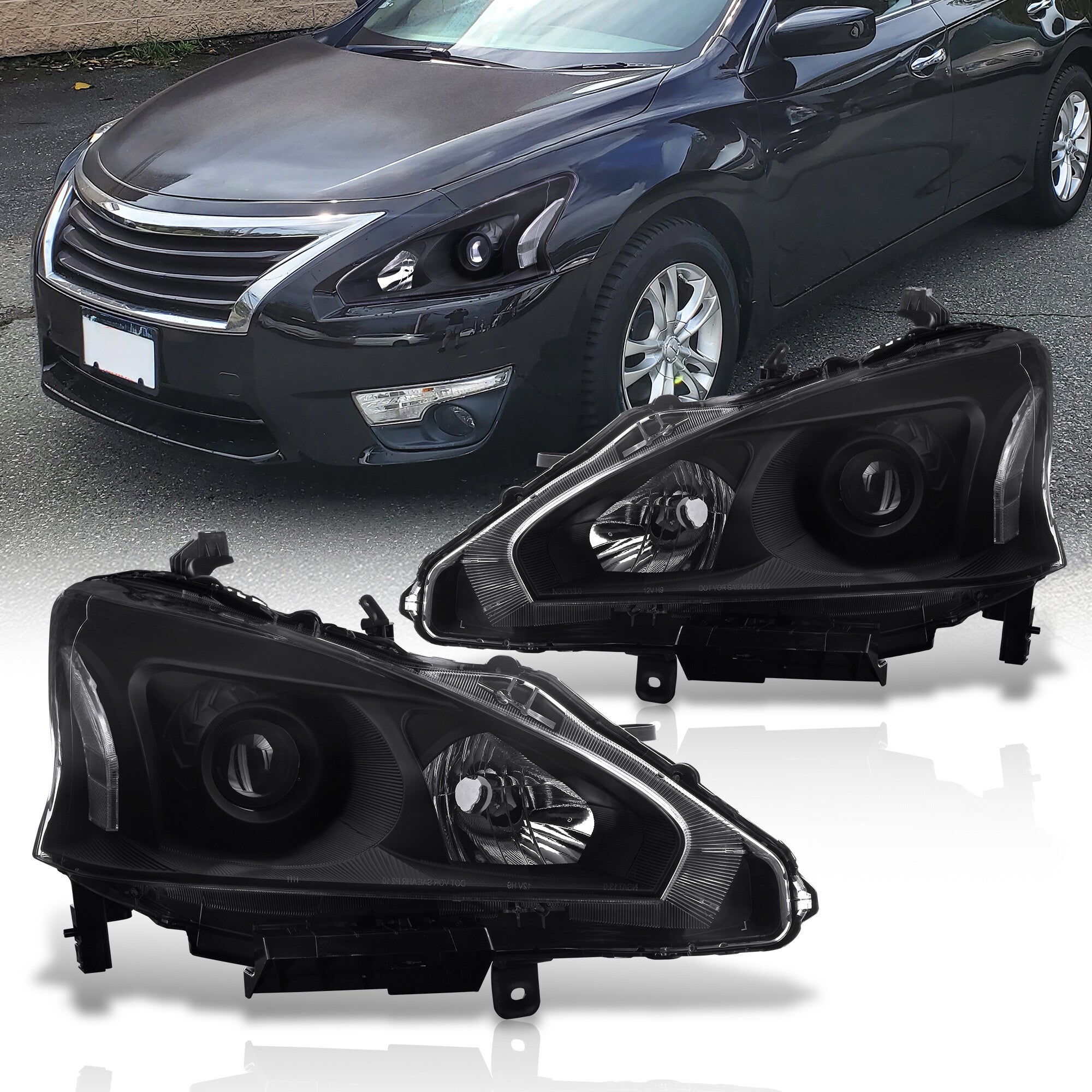 Nissan Altima Sedan 2013-2015 Factory Style Projector Headlights