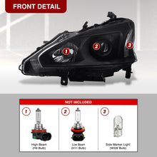 Load image into Gallery viewer, Nissan Altima Sedan 2013-2015 Factory Style Projector Headlights Black Housing Clear Len Clear Reflector (Halogen Models Only)