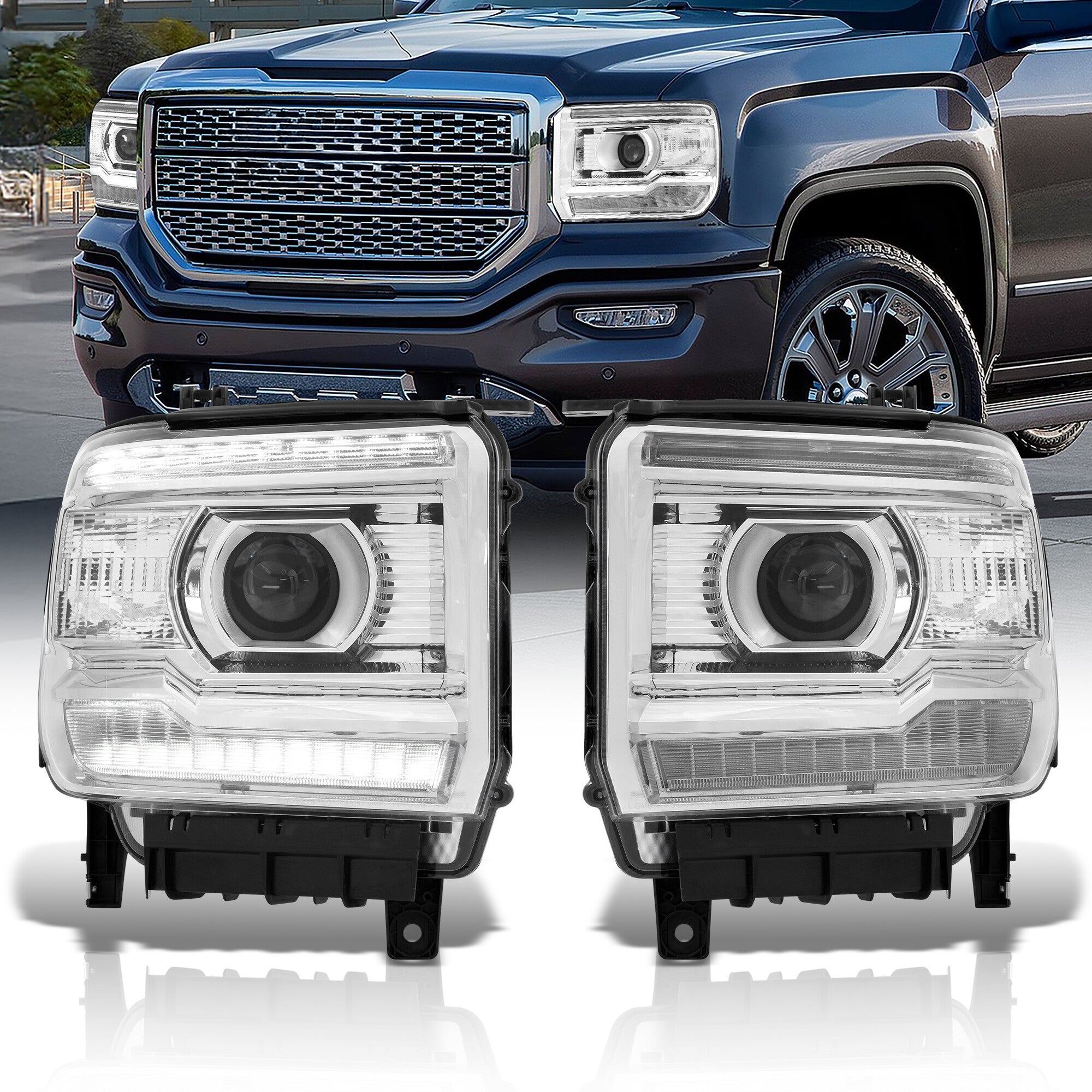GMC Sierra 1500 2014-2018 / Sierra 2500HD 3500HD 2015-2019 LED DRL