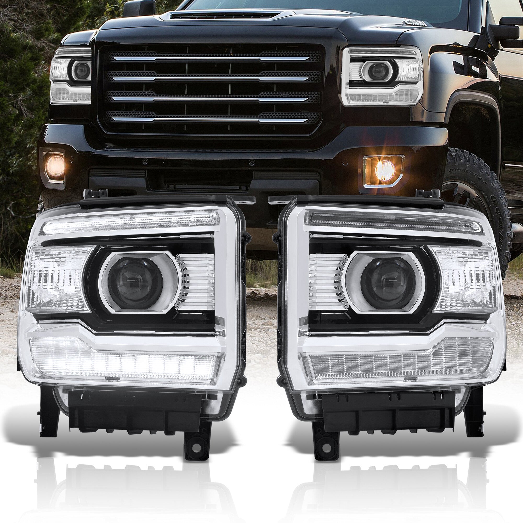 GMC Sierra 1500 2014-2018 / Sierra 2500HD 3500HD 2015-2019 LED DRL