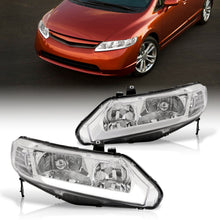Load image into Gallery viewer, Honda Civic Sedan 2006-2011 LED DRL Bar Factory Style Headlights Chrome Housing Clear Len Clear Reflector