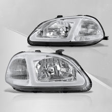Load image into Gallery viewer, Honda Civic 1996-1998 LED DRL Bar Factory Style Headlights Chrome Housing Clear Len Clear Reflector