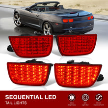 Load image into Gallery viewer, Chevrolet Camaro 2010-2013 Sequential LED Tail Lights Chrome Housing Red Len