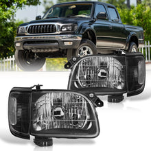 Load image into Gallery viewer, Toyota Tacoma 2001-2004 Factory Style Headlights + Corners Black Housing Clear Len Clear Reflector