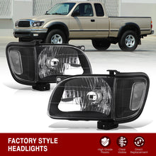 Load image into Gallery viewer, Toyota Tacoma 2001-2004 Factory Style Headlights + Corners Black Housing Clear Len Clear Reflector