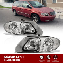 Load image into Gallery viewer, Chrysler Town & Country 2001-2007 / Grand Voyager 2001-2002 / Voyager 2001-2003 / Dodge Grand Caravan 2001-2007 Factory Style Headlights Chrome Housing Clear Len Clear Reflector (Halogen Models Only)