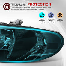 Load image into Gallery viewer, Chrysler Town & Country 2001-2007 / Grand Voyager 2001-2002 / Voyager 2001-2003 / Dodge Grand Caravan 2001-2007 Factory Style Headlights Black Housing Clear Len Clear Reflector (Halogen Models Only)