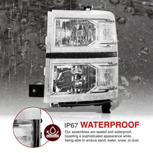 Load image into Gallery viewer, Chevrolet Silverado 1500 2014-2015 Factory Style Headlights Chrome Housing Clear Len Clear Reflector (Will Not Fit 2500 & HD Models)