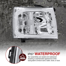 Load image into Gallery viewer, Chevrolet Silverado 2007-2013 LED DRL Bar Factory Style Headlights Chrome Housing Clear Len Clear Reflector