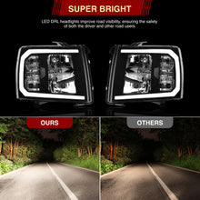 Load image into Gallery viewer, Chevrolet Silverado 2007-2013 LED DRL Bar Factory Style Headlights Black Housing Clear Len Clear Reflector