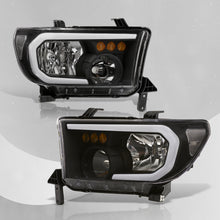 Load image into Gallery viewer, Toyota Tundra 2007-2013 / Sequoia 2008-2017 LED DRL Bar Factory Style Headlights Black Housing Clear Len Clear Reflector