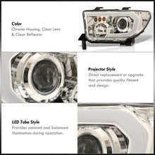 Load image into Gallery viewer, Toyota Tundra 2007-2013 / Sequoia 2008-2017 LED DRL Bar Projector Headlights Chrome Housing Clear Len Clear Reflector