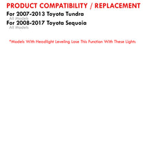 Load image into Gallery viewer, Toyota Tundra 2007-2013 / Sequoia 2008-2017 LED DRL Bar Projector Headlights Chrome Housing Clear Len Clear Reflector