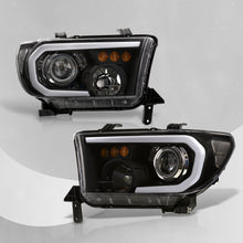 Load image into Gallery viewer, Toyota Tundra 2007-2013 / Sequoia 2008-2017 LED DRL Bar Projector Headlights Black Housing Clear Len Clear Reflector